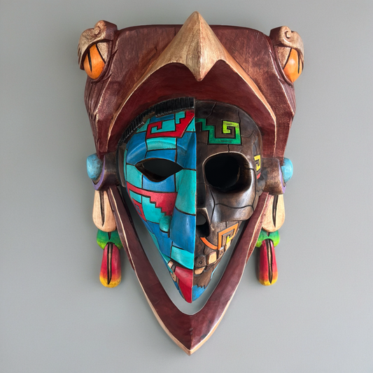 Duality Face Eagle Wooden Mask